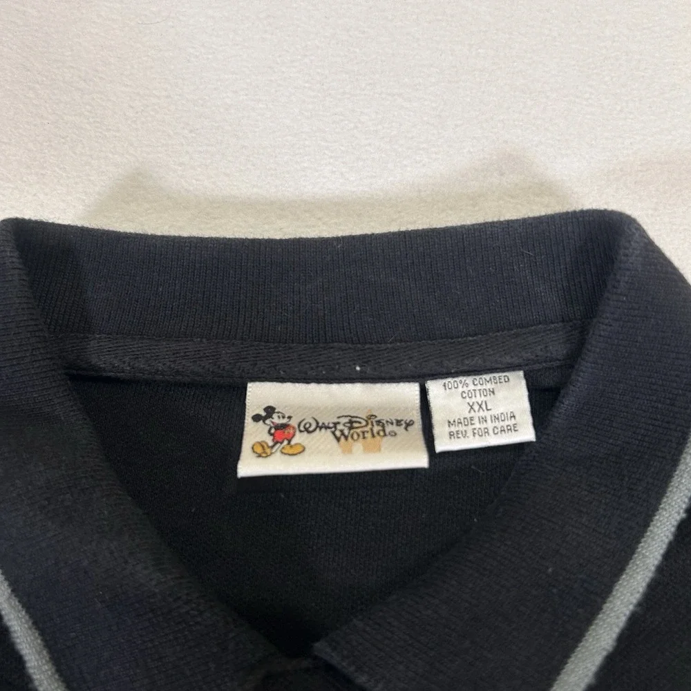 Vintage Walt Disney World 2000 Men's XXL Black Short Sleeve Golf‎ Polo Shirt